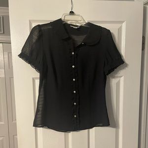 Loft Black button up blouse
